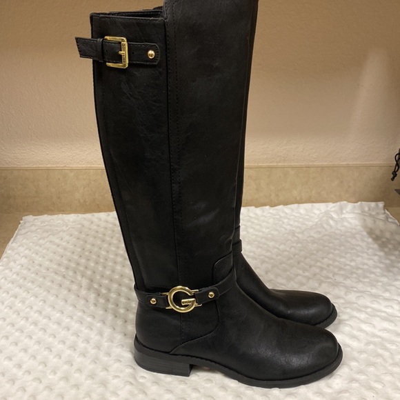 G by Guess Shoes - G by Guess Black Harness Riding Boots